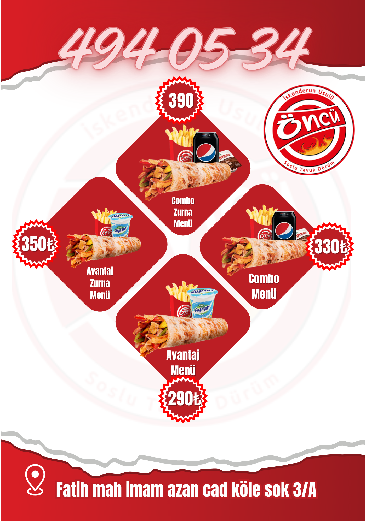 Öncü Döner Broşür — grafik çalışması
