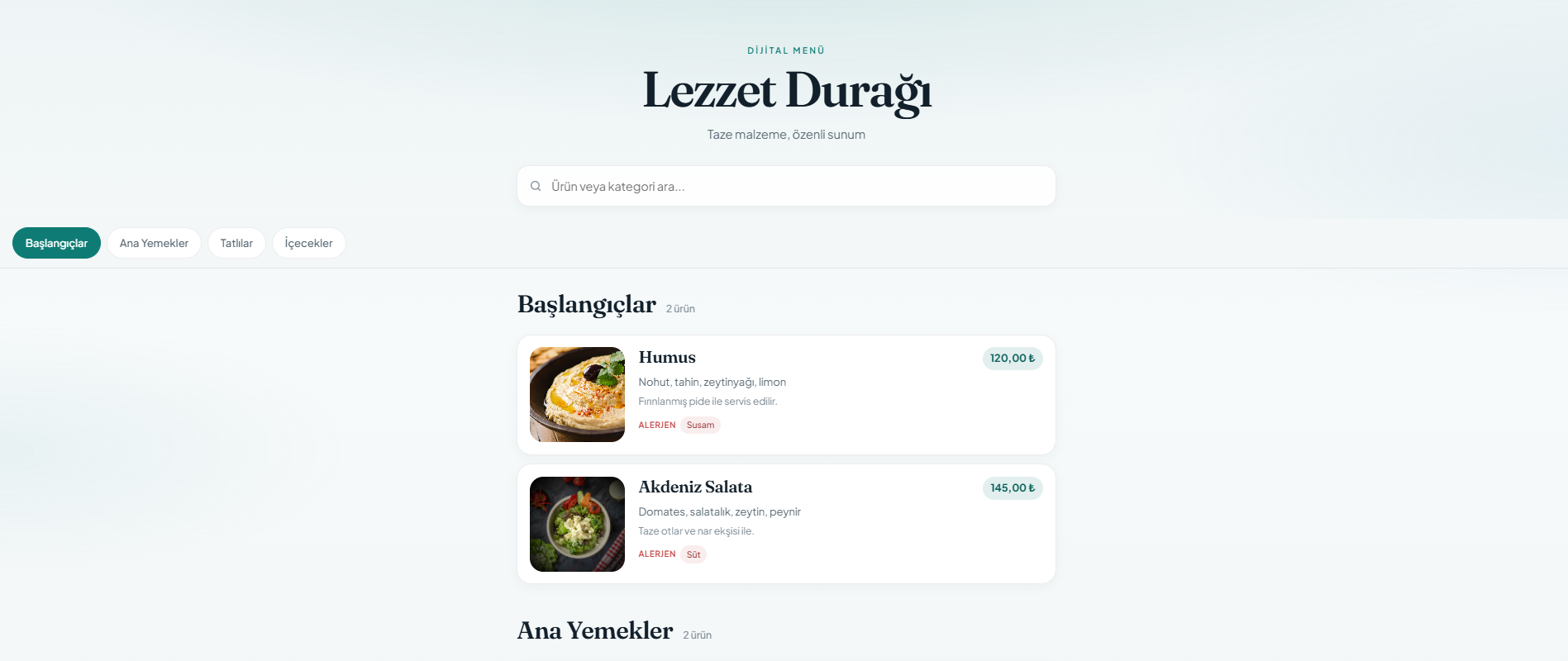 QR Menü proje görseli